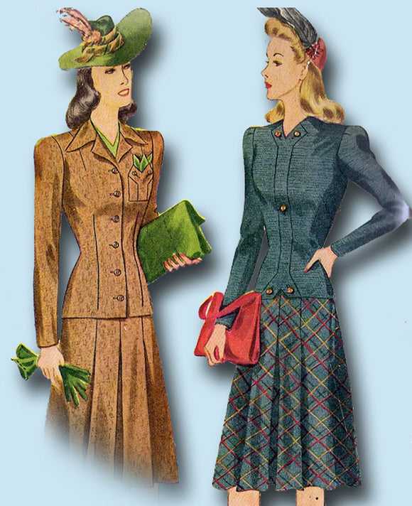 1940s Vintage Simplicity Sewing Pattern 3961 Iconic WWII Womens Suit Size 14 32B