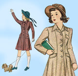 Simplicity 3993: 1940s Uncut WWII Girls Princess Coat Sz12 Vintage Sewing Pattern