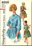 1960s Vintage Simplicity Sewing Pattern 4010 Misses Shirtwaist Dress Size 12 32B