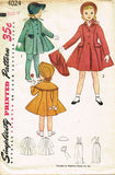 1950s Vintage Simplicity Sewing Pattern 4024 Uncut Toddlers Coat & Bonnet Sz 4