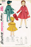 1950s Vintage Simplicity Sewing Pattern 4024 Baby Girls Coat and Bonnet Sz 2 21B