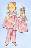 1950s Vintage Simplicity Sewing Pattern 4025 Toddler Girls Pjs & Doll Size 5