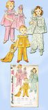 1950s Vintage Baby Girls Pjs & Doll 1952 Simplicity Sewing Pattern 4025 Sz 1