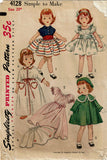 1950s Vintage Simplicity Sewing Pattern 4128 Cute 23 Inch Easy Toni Doll Clothes