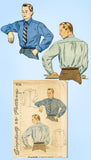 1940s Vintage Simplicity Sewing Pattern 4138 WWII Uncut Men's Dress Shirt Sz 38C