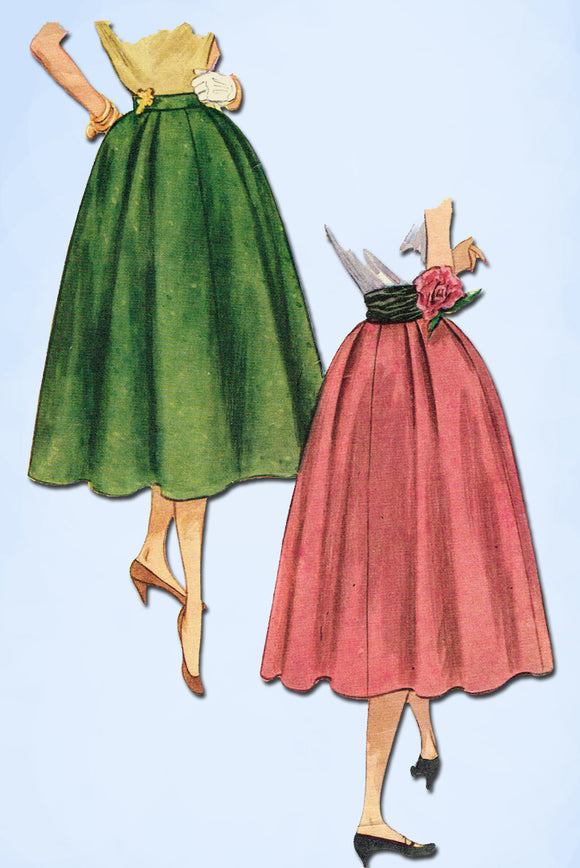 1950s Vintage Simplicity Sewing Pattern 4253 Uncut Easy Misses Skirt Size 24 W