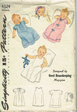 1940s Vintage Simplicity Sewing Pattern 4324 Sweet WWII Infant Baby Layette Set