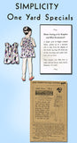 1920s Vintage Simplicity Sewing Pattern 440 Uncut Baby Girls Bloomer Dress Sz 3 - Vintage4me2