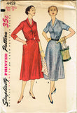 1950s Misses Simplicity Sewing Pattern 4458 FF Misses Half Size Dress Sz 39 Bust