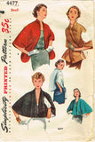 1950s Vintage Simplicity Sewing Pattern 4477 Misses Shrug and Stoles Set Sz SM