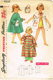 1950s Vintage Simplicity Sewing Pattern 4503 Simple Todder Girls Bunny Robe Sz 6