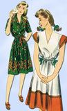 1940s Vintage Misses WWII Dress Uncut 1943 Simplicity Sewing Pattern 4571 Sz 14