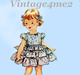 Simplicity 4585: 1950s Toddler Girls Party Dress Sz 4 Vintage Sewing Pattern