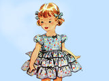 Simplicity 4585: 1950s Toddler Girls Party Dress Sz 5 Vintage Sewing Pattern