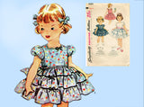 Simplicity 4585: 1950s Toddler Girls Party Dress Sz 5 Vintage Sewing Pattern