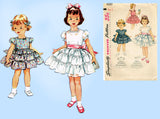 Simplicity 4585: 1950s Toddler Girls Party Dress Sz 5 Vintage Sewing Pattern