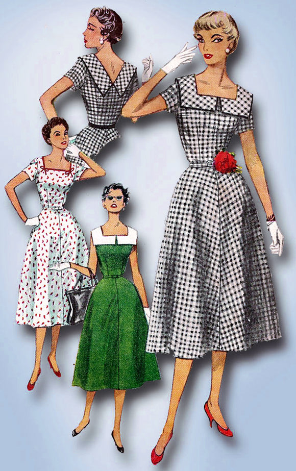 1950s Original Vintage Simplicity Sewing Pattern 4650 Misses Street Dress 38B