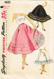 1950s Vintage Simplicity Sewing Pattern 4685 Misses Skirt Petticoat Sz 24 Waist