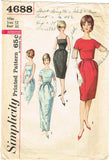 1960s Vintage Simplicity Sewing Pattern 4688 Misses Cocktail Evening Dress 32 B