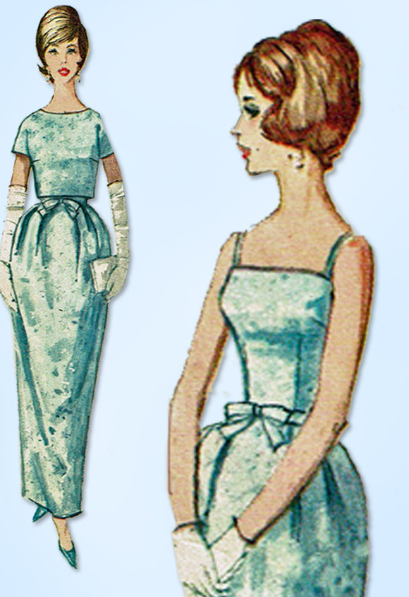 1960s Vintage Simplicity Sewing Pattern 4688 Misses Cocktail Evening Dress 32 B