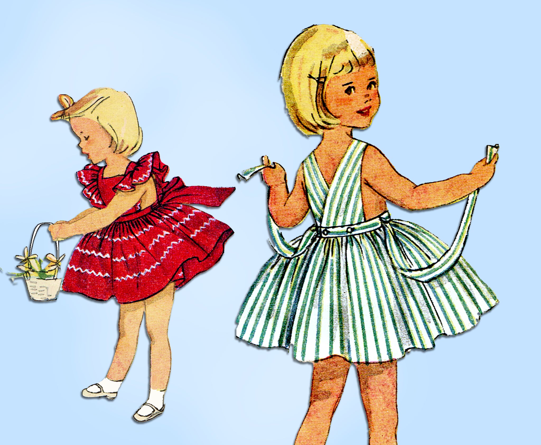 Simplicity 4691: 1950s Toddler Girls Back Wrap Dress Sz 2 Vintage Sewi –  Vintage4me2
