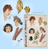 Simplicity 4700: 1940s Rare WWII Rosie Bandana Hat Sz MED Vintage Sewing Pattern