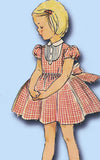 1950s Vintage Simplicity Sewing Pattern 4822 Uncut Girls Dress w Tucked Bib Sz 3