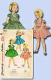 1950s Vintage Simplicity Sewing Pattern 4822 Uncut Girls Dress w Tucked Bib Sz 3