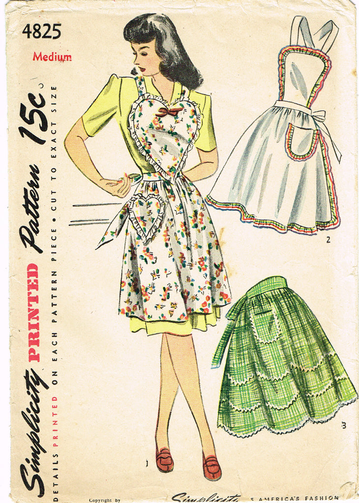 Vintage 1950s Half Apron Pattern Oven MITTS Pot Holder Simplicity 4858 ONE  SIZE