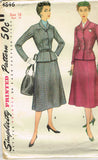 1950s Vintage Simplicity Sewing Pattern 4846 Uncut Misses Street Suit Sz 16 34B