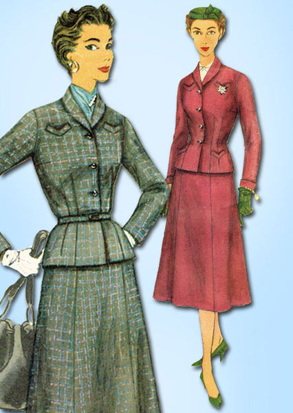 1950s Vintage Simplicity Sewing Pattern 4846 Uncut Misses Street Suit Sz 16 34B