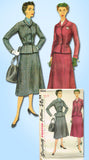 1950s Vintage Simplicity Sewing Pattern 4846 Uncut Misses Street Suit Sz 16 34B