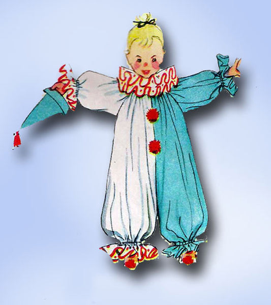 1950s Vintage Simplicity Sewing Pattern 4864 Toddler Boy or Girls Clown Costume