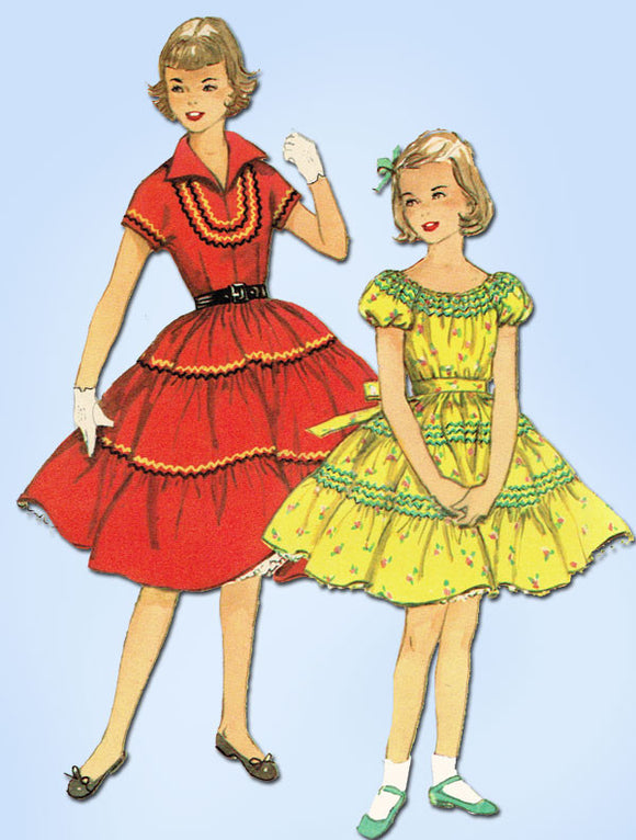 1950s Vintage Simplicity Sewing Pattern 4868 Uncut Toddler Girls Squaw Dress Sz6