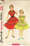 1950s Vintage Simplicity Sewing Pattern 4868 FF Toddler Girl's Squaw Dress Sz 4