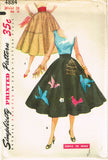 1950s Misses Simplicity Sewing Pattern 4884 FF Misses Applique Trim Skirt Sz 26W