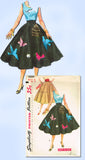 1950s Misses Simplicity Sewing Pattern 4884 FF Misses Applique Trim Skirt Sz 26W