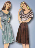 1940s Vintage Simplicity Sewing Pattern 4961 WWII Misses Skirt and Blouse Sz 30B - Vintage4me2