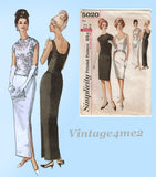 Simplicity 5020: 1960s Stunning Misses Cocktail Dress 38B Vintage Sewing Pattern