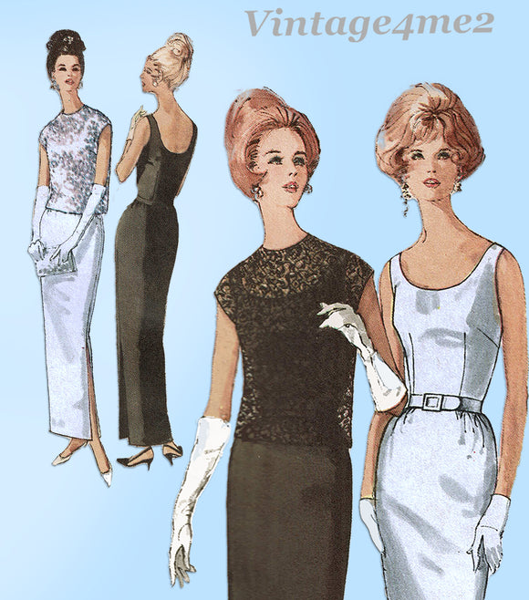 Simplicity 5020: 1960s Stunning Misses Cocktail Dress 38B Vintage Sewing Pattern