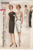 Simplicity 5020: 1960s Stunning Misses Cocktail Dress 38B Vintage Sewing Pattern