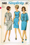 1960s Vintage Simplicity Sewing Pattern 6461 Uncut Misses Dress and Jacket Sz 36 B