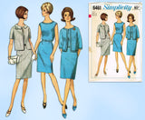 1960s Vintage Simplicity Sewing Pattern 6461 Uncut Misses Dress and Jacket Sz 36 B