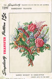 1940s Vintage Simplicity Embroidery Transfer 7299 Uncut X-Stitch Bouquet Picture