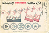 1940s Vintage Simplicity Embroidery Transfer 7384 Geometric Pillowcase Motifs