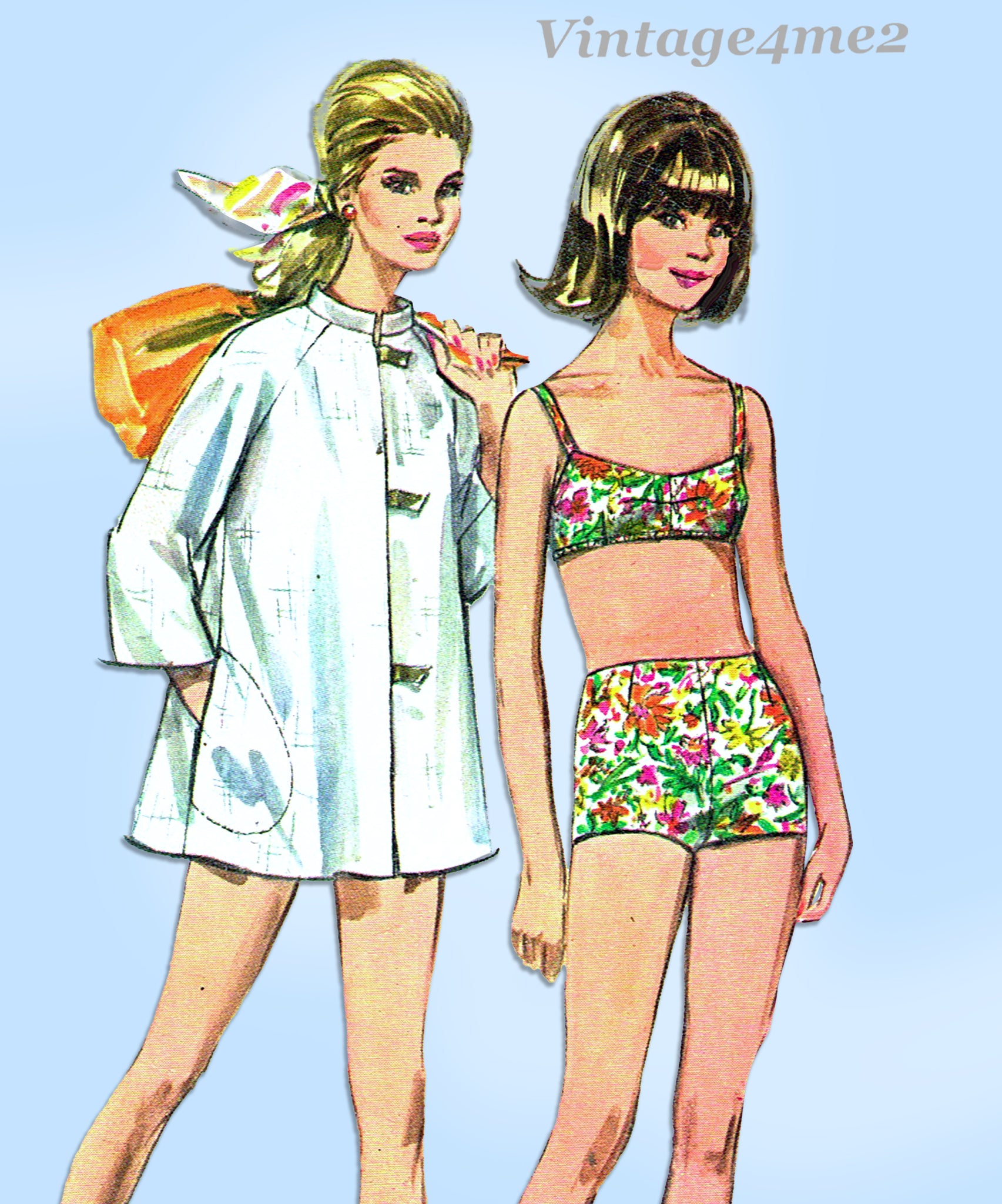 MOMSPatterns Vintage Sewing Patterns - Simplicity 6993 Vintage 70's Sewing  Pattern Teen Girls' Modest Bathing Suit, Skirted Apron Top & Briefs, Bikini  Bra Top & Bottoms Size 12-14 UNCUT
