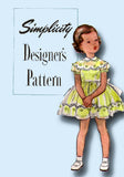 1950s Simplicity Sewing Pattern 8356 Toddler Girls Scalloped Dress or Gown Sz 2