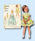 1950s Simplicity Sewing Pattern 8356 Toddler Girls Scalloped Dress or Gown Sz 2