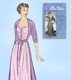 Star 56: 1950s Designer Evening Gown w Train Sz 28 Bust Vintage Sewing Pattern