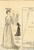 Star 56: 1950s Designer Evening Gown w Train Sz 28 Bust Vintage Sewing Pattern